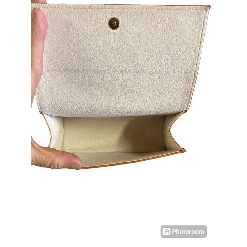 Tory Burch Orange Authentic Eyeglasses/ Sunglasses Leather case